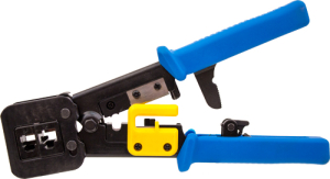 Vertical Cable: Crimp Tool For RJ45 Feed Through, 8—8, Built-In Cutting-Stripping Blade, Blue Grip Handle 078-2152/EZC Small Image