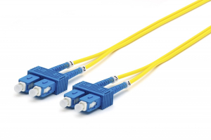 Wirewerks: Duplex, 8.3 micron,  single mode, 2mm jacket, fiber patch cord, SC-SC, 12 meter, Riser, UPC Polish PC-1ESCBSCB012 Thumbnail
