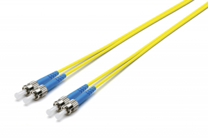 Wirewerks: Duplex, 8.3 micron,  single mode, 2mm jacket, fiber patch cord, ST-ST, 5 meter, Riser, UPC Polish PC-1ESTBSTB005 Thumbnail