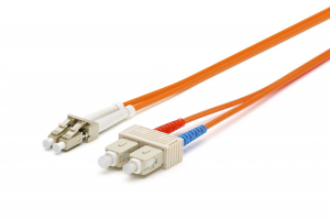 Wirewerks: Duplex, 62.5 micron,  multi mode, 3mm jacket, fiber patch cord, LC-SC  8 meter, Riser , PC PC-2ALCCSCC008 Thumbnail