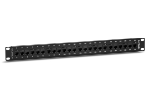 Wirewerks: KEYWERKS CAT5e 1U COPPER PATCH PANEL LOADED WITH BLACK MODULES WW-000022 Thumbnail