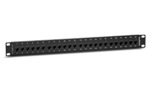 Wirewerks: KEYWERKS CAT6 1U COPPER PATCH PANEL LOADED WITH BLACK MODULES WW-000032 Thumbnail