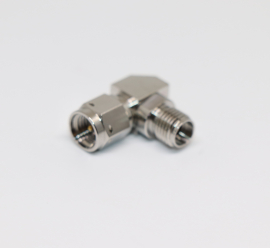 RFOCS 302303 Adapter, DC to 40 GHz, Test Grade, 2.92 (Male) Right Angle to 2.92 (Female) front